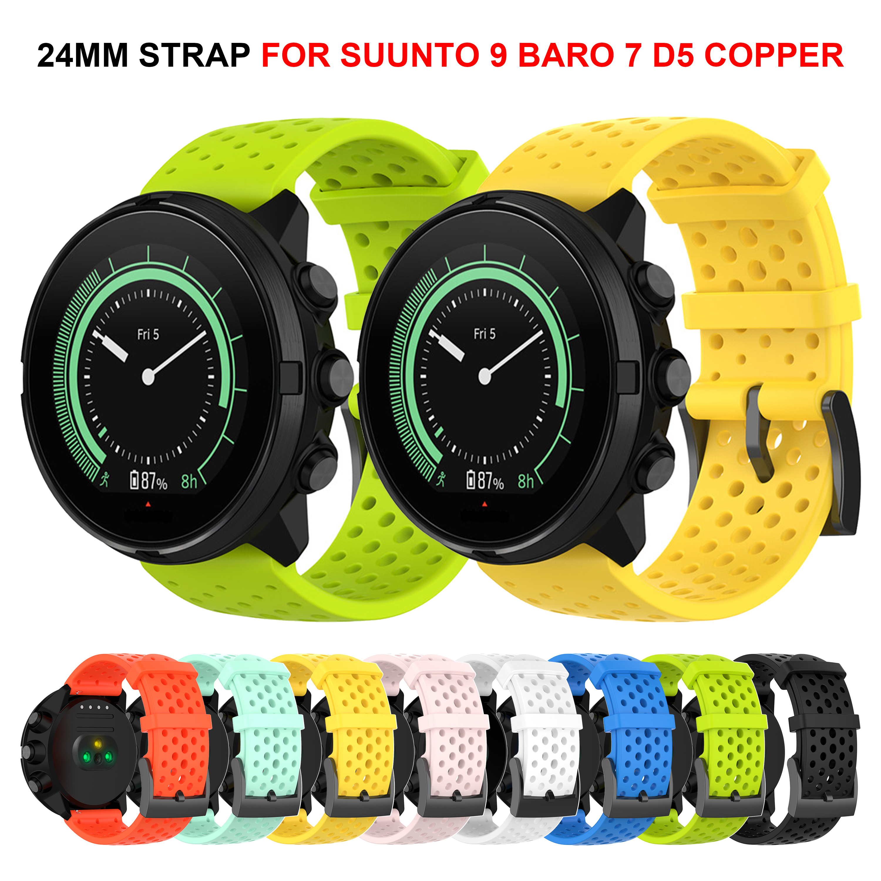 Fossil Smartwatch Accessories - 24mm Silicone Strap for SUUNTO D5