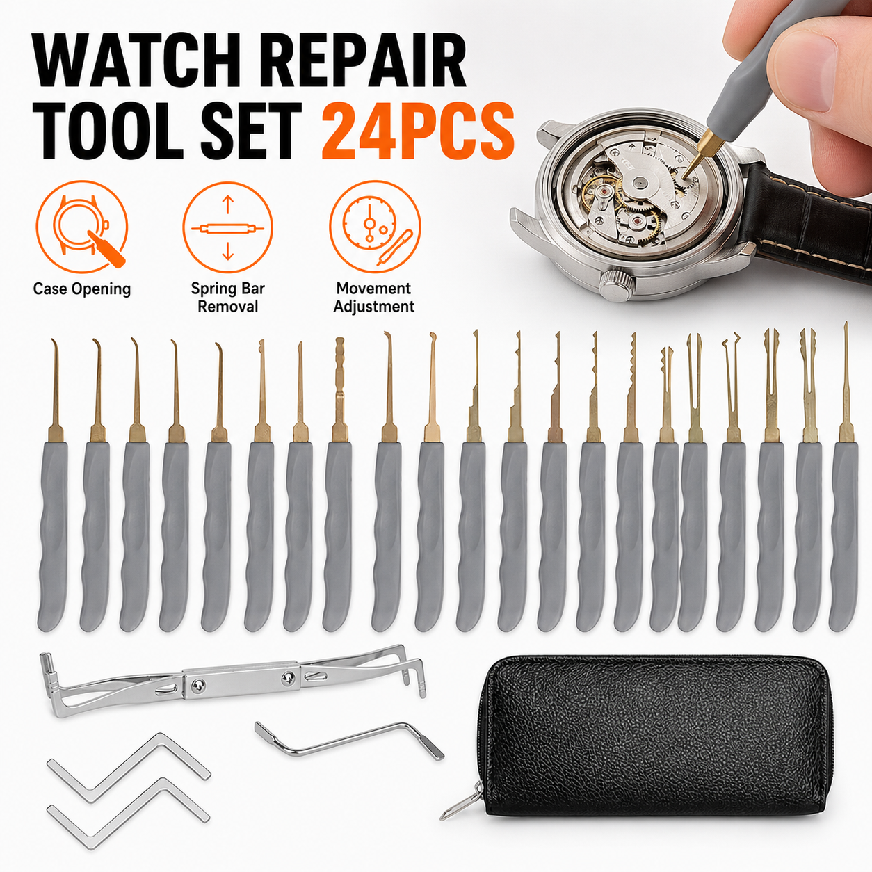 Tool Kit Strap Change - 24PCS Professional Watchmaker Repair and Maintenance