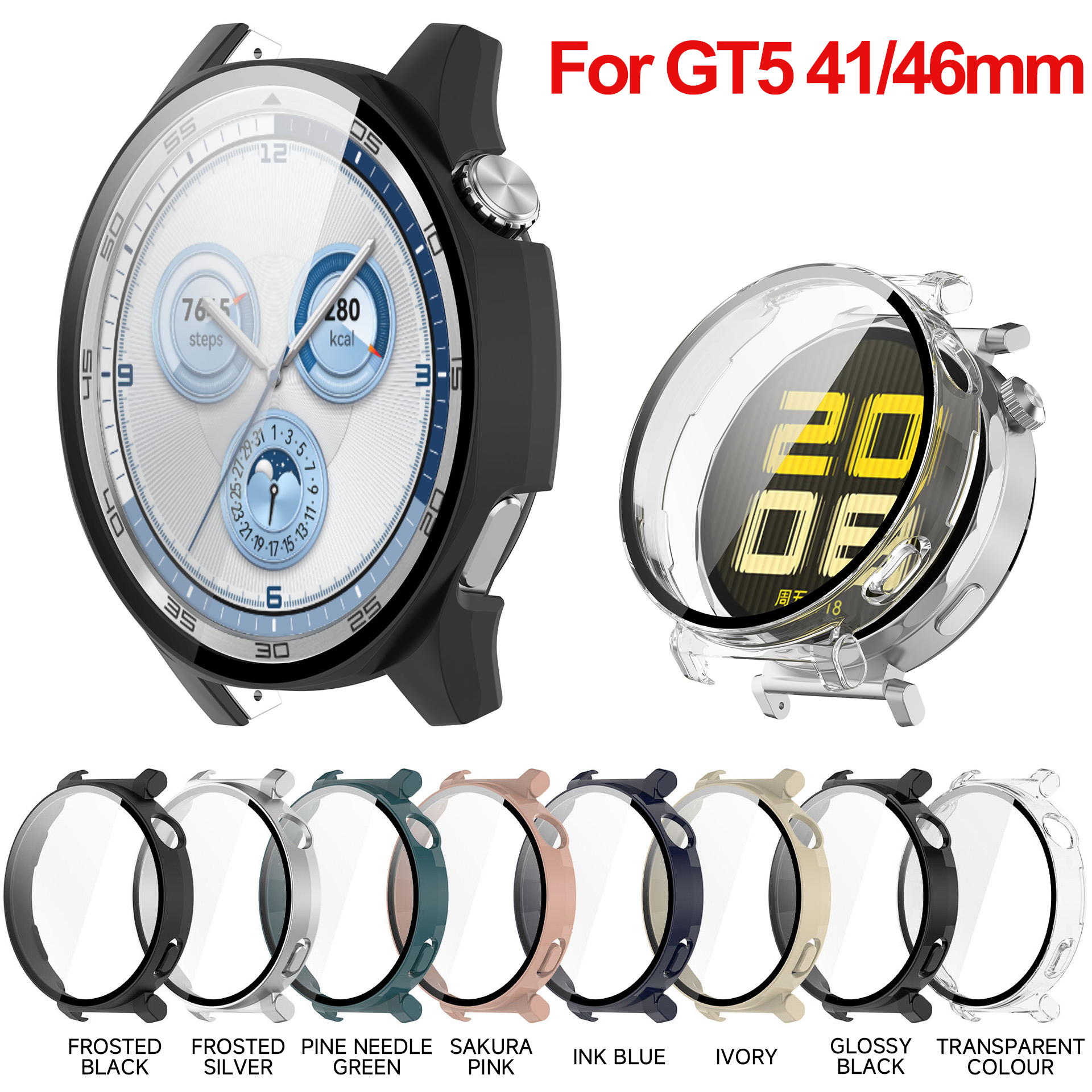 Huawei Smartwatch Accessories - Tempered glass case For Huawei Watch