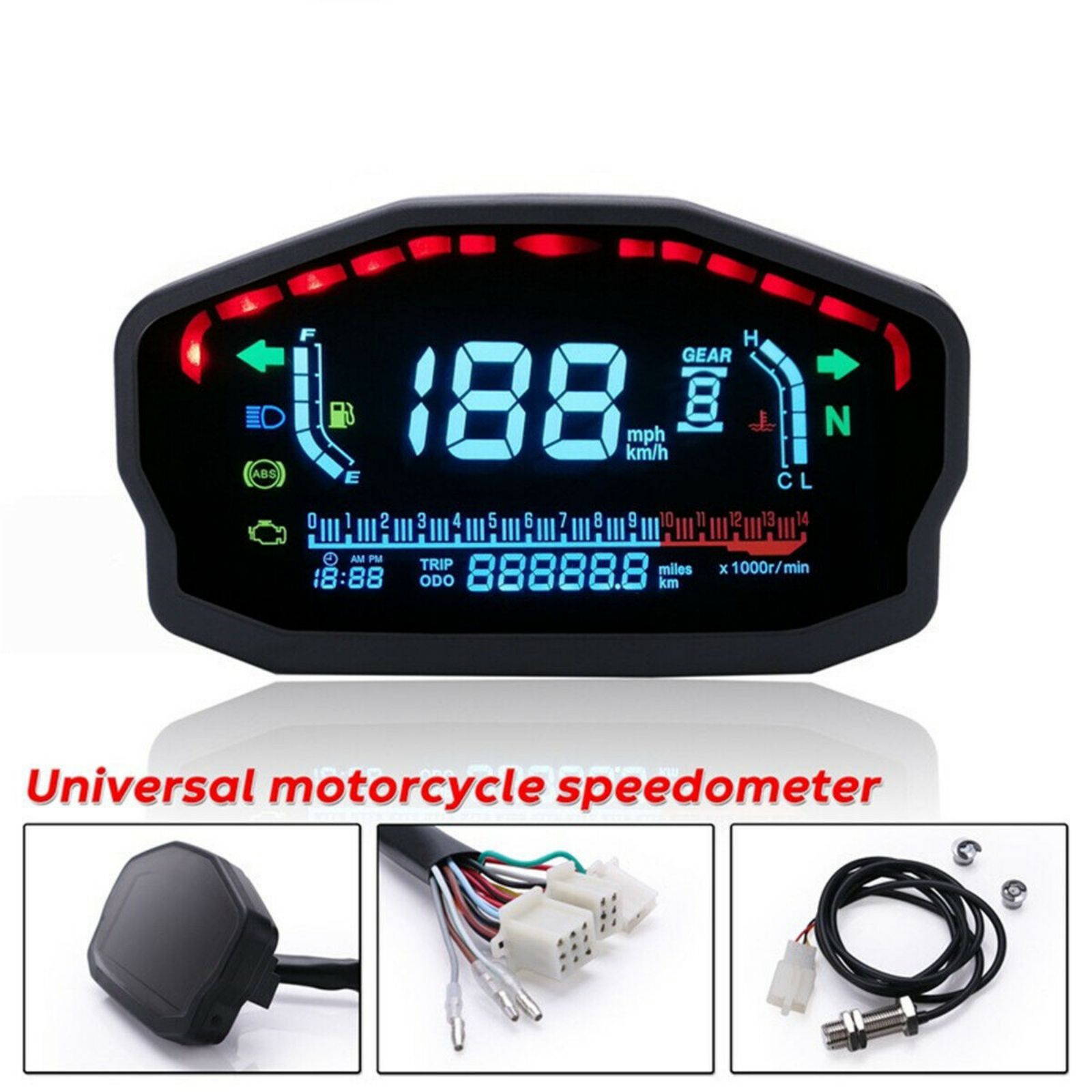 Smartwatch Universal - Motorcycle Speedometer LCD Digital Odometer Water