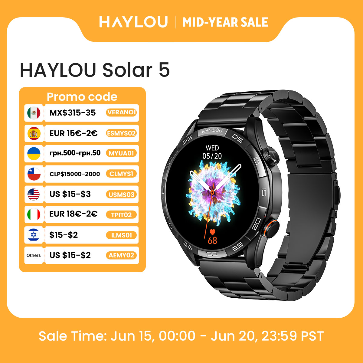 HAYLOU Solar 5 Voice Calling S - đánh giá và giá Smartwatch Face