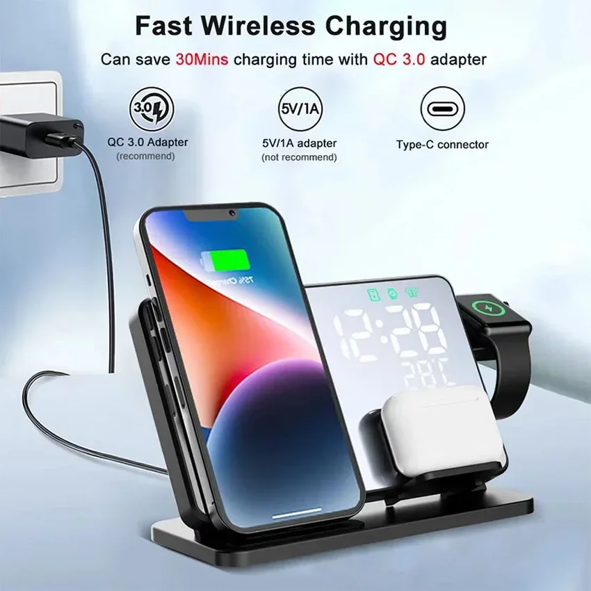 Wireless Charger Alarm Clock S - đánh giá và giá Wireless Charger Watch