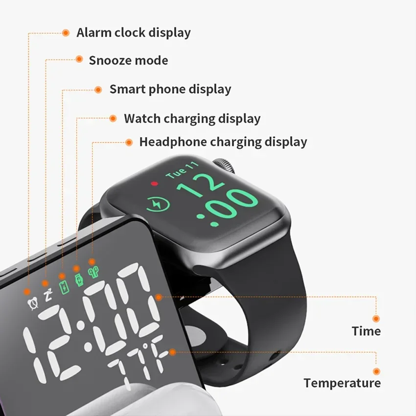 Wireless Charger Alarm Clock S - đánh giá và giá Wireless Charger Watch