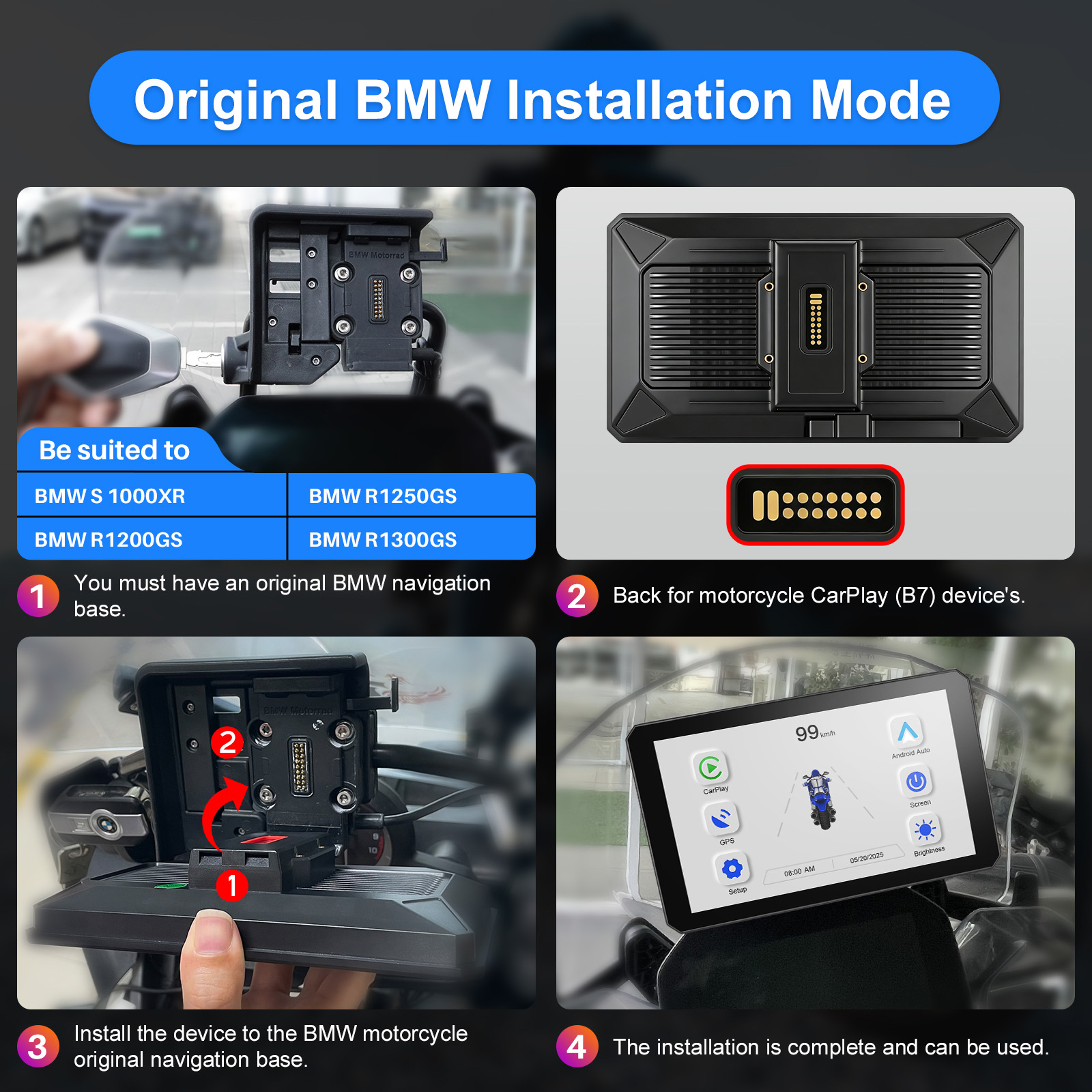 Carplay for bmw XR M1000 R1200 - đánh giá và giá Smartwatch Universal