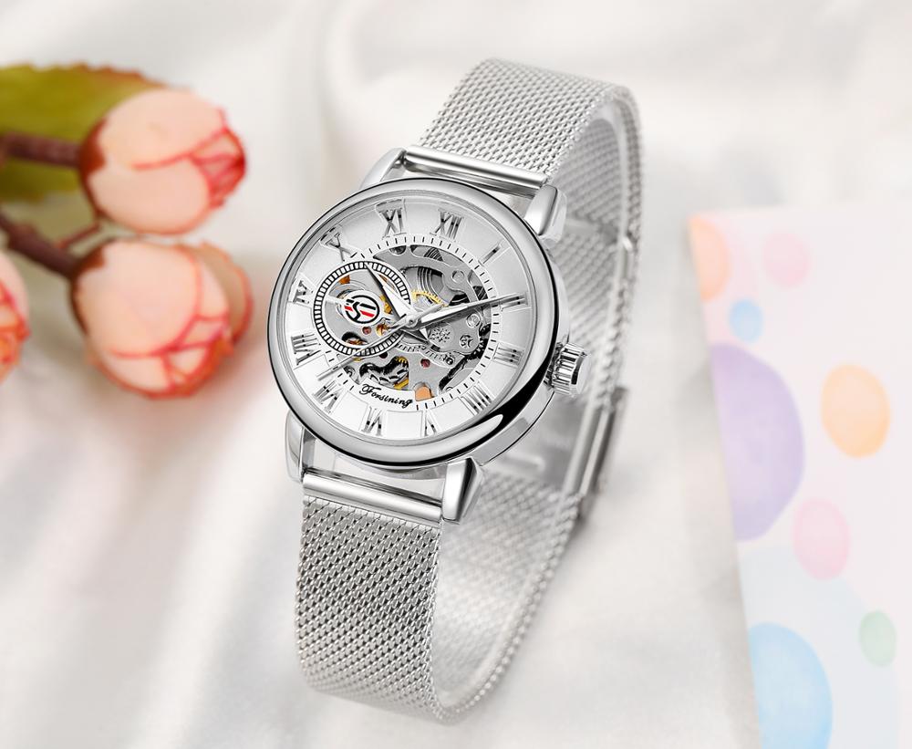Reloj Mujer FORSINING Fashion  - đánh giá và giá Stainless Mesh Band