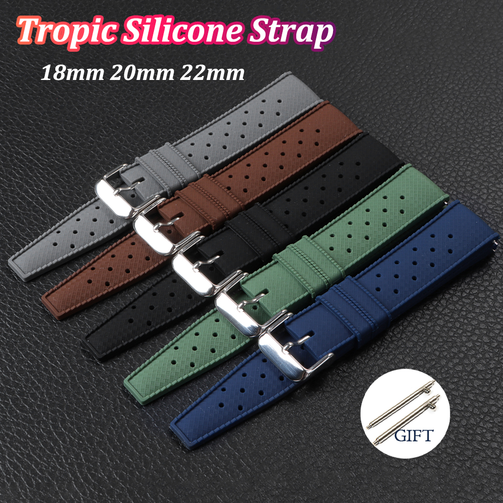 18mm 20mm 22mm Tropic Silicone - đánh giá và giá Fossil Smartwatch Accessories