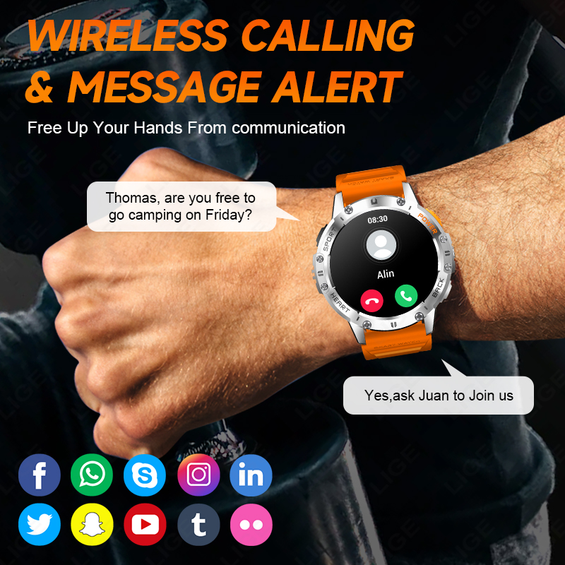 LIGE 1.43 Inch AMOLED Screen B - đánh giá và giá Smartwatch Instagram