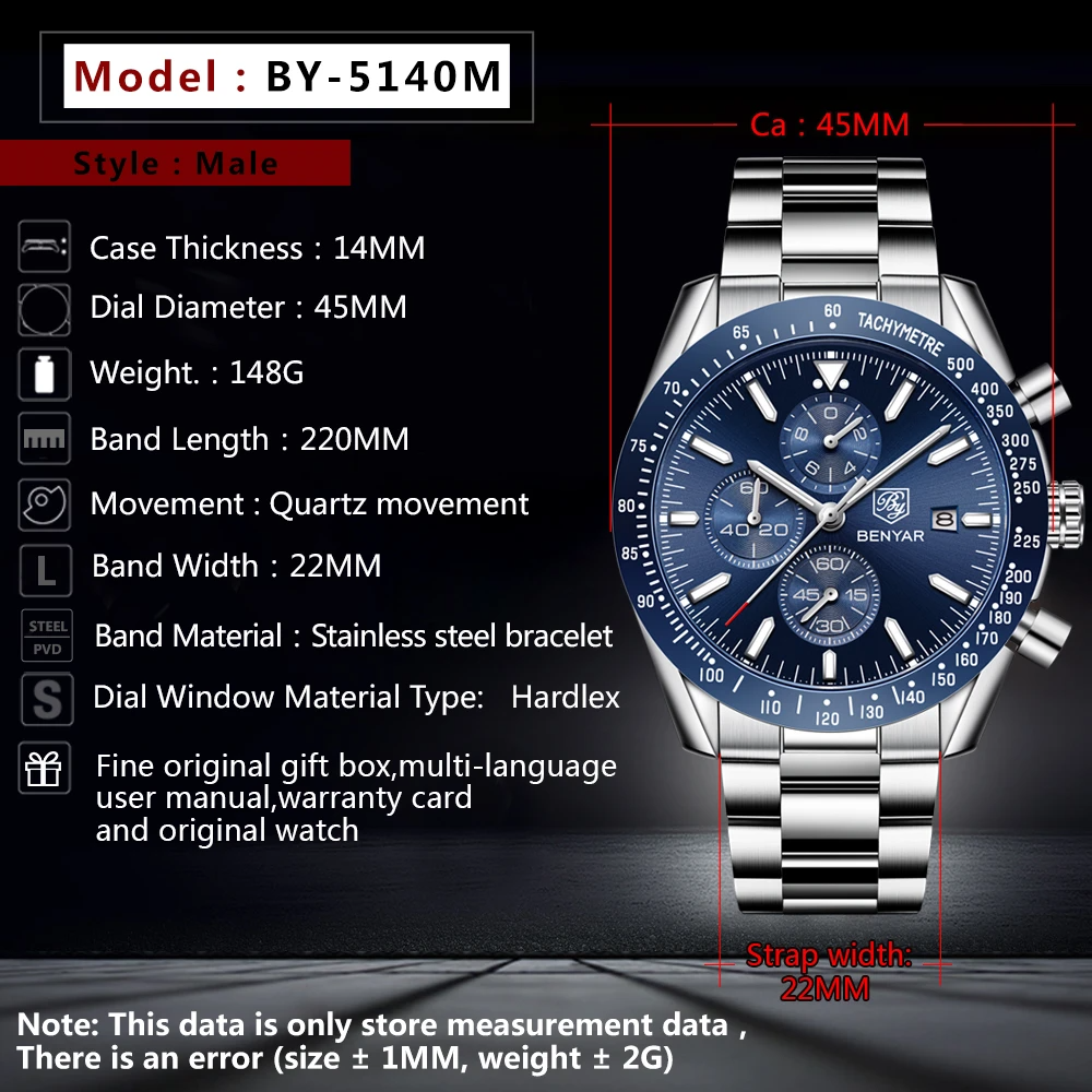 Men Watch BENYAR Top Brand Lux - đánh giá và giá Smartwatch Nexus