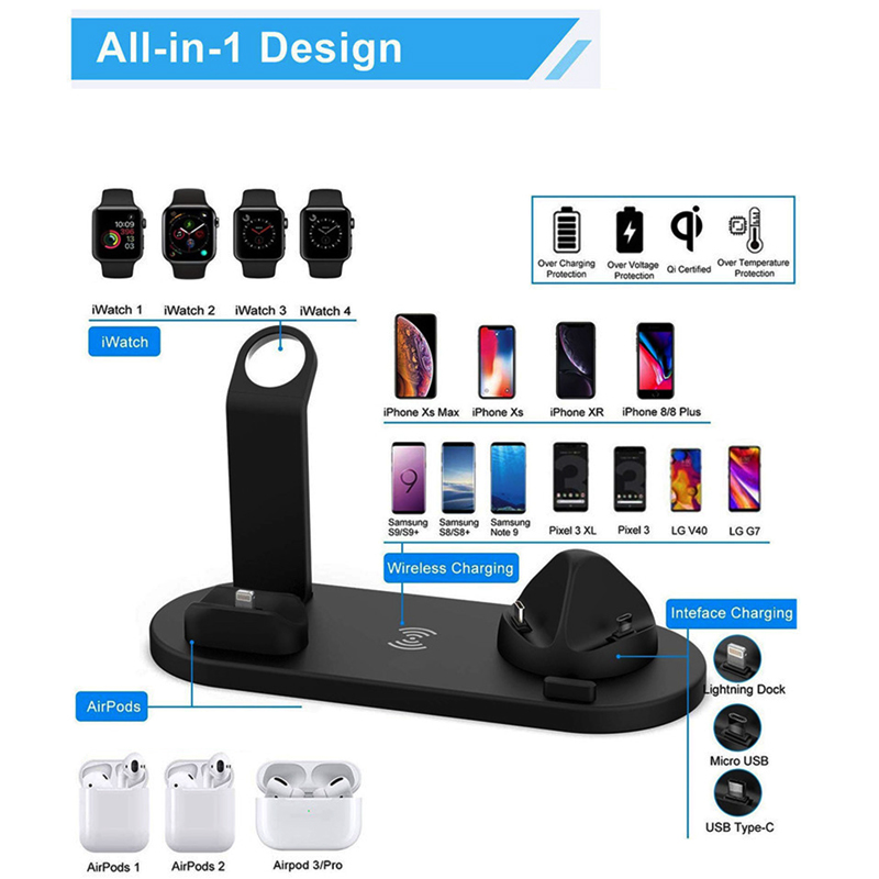 6 in 1 Wireless Charger Stand  - đánh giá và giá Smartwatch X12