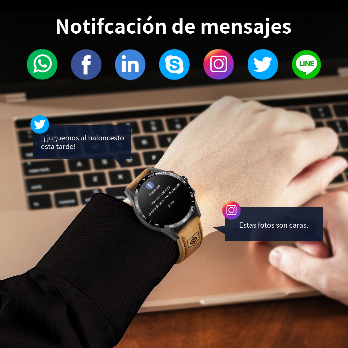 LIGE 2024 New Rugged Military  - đánh giá và giá Smartwatch Instagram