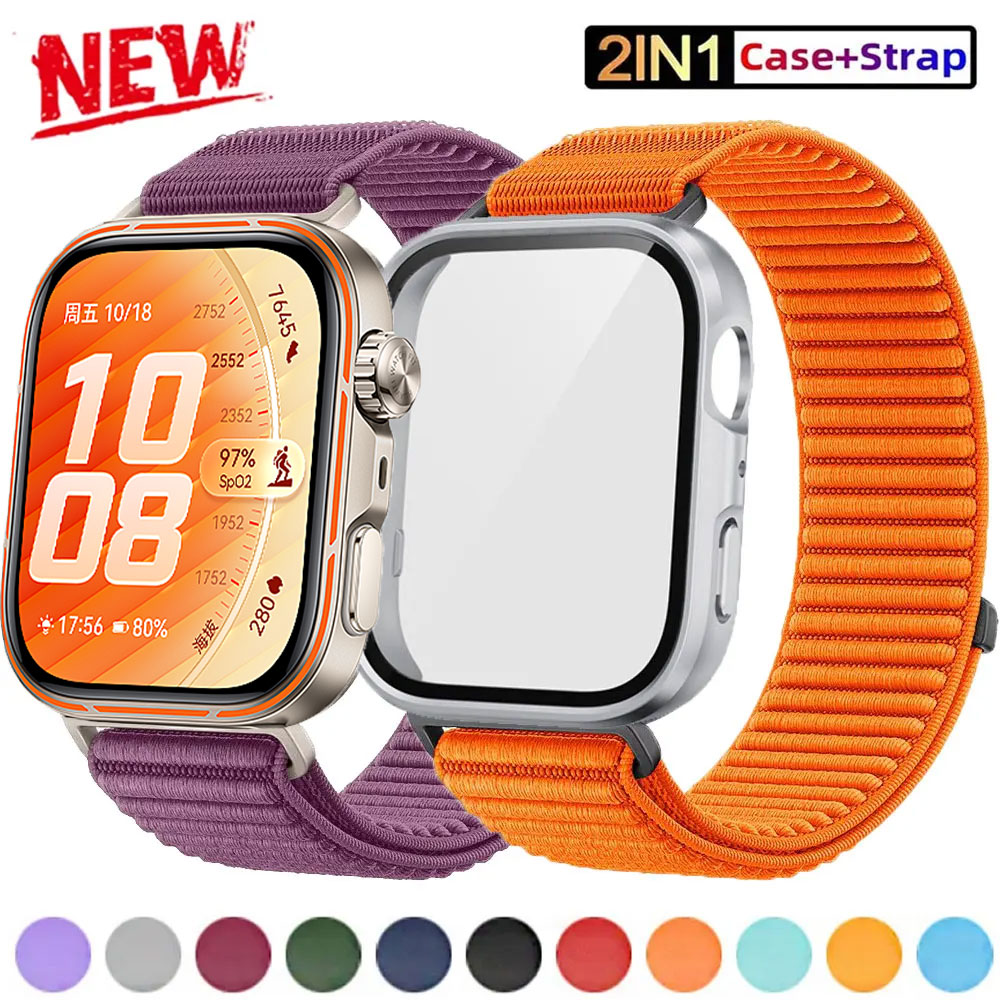 Tempered Glass Case+Sport Stra - đánh giá và giá Huawei Smartwatch Accessories