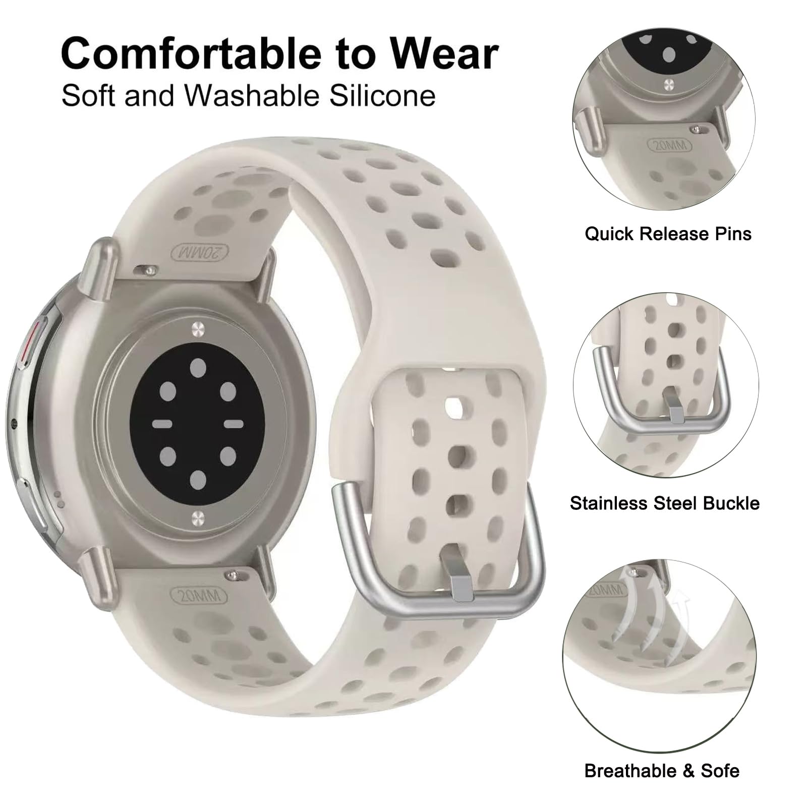 20mm Strap For Amazfit active  - đánh giá và giá Titan Smartwatch Accessories
