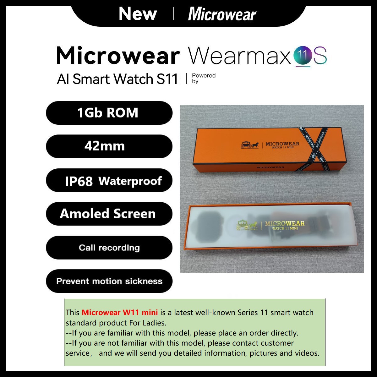 Microwear W11mini Watch11 Mini - đánh giá và giá Smartwatch M Active