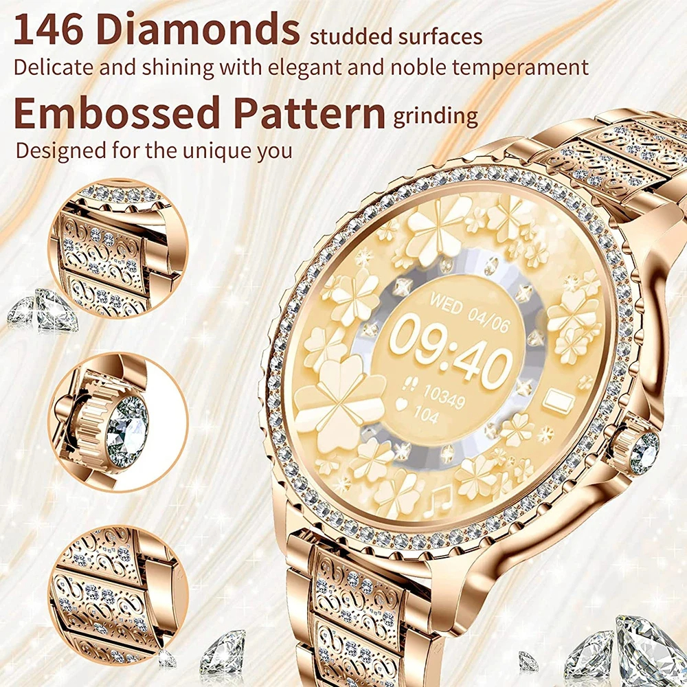 Fashion Luxury Gold Women Smar - đánh giá và giá Smartwatch Face