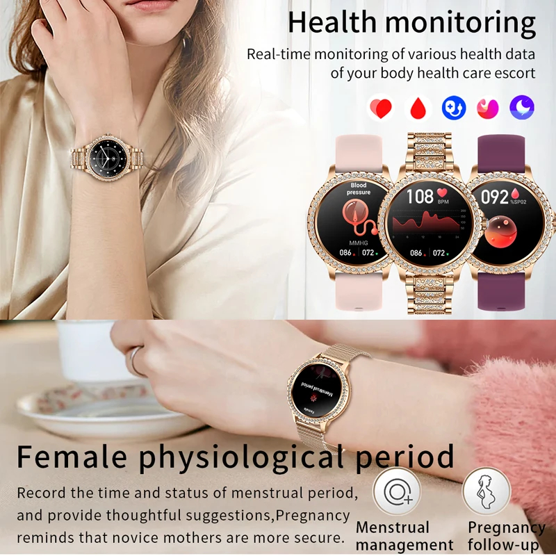 Fashion Luxury Gold Women Smar - đánh giá và giá Smartwatch Face