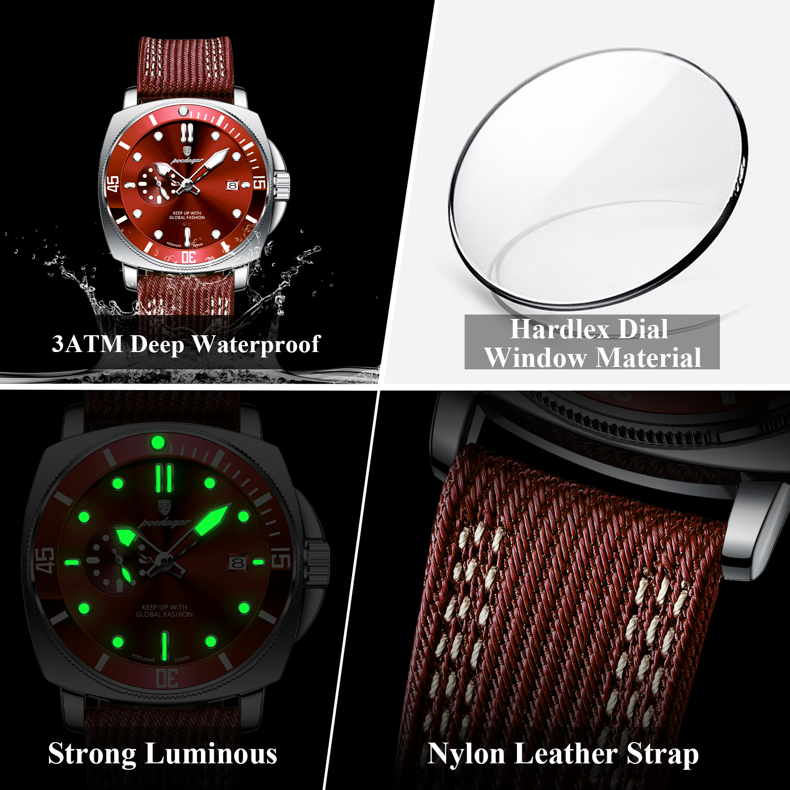 POEDAGAR Luxury Fashion Man Wa - đánh giá và giá Smartwatch Guess